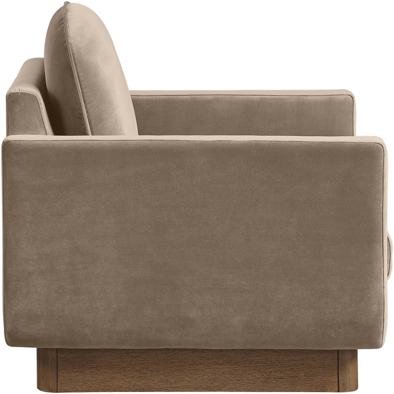 Meridian Furniture Diviento Taupe Velvet Performance Fabric Accent Chair