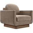 Meridian Furniture Diviento Taupe Velvet Performance Fabric Accent Chair