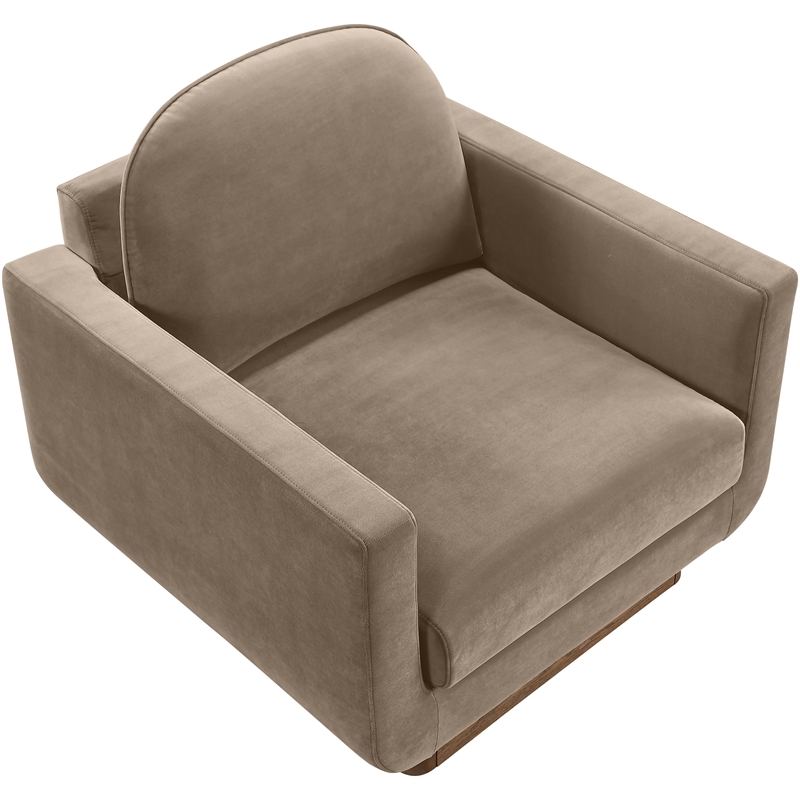 Meridian Furniture Diviento Taupe Velvet Performance Fabric Accent Chair