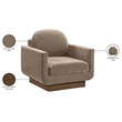 Meridian Furniture Diviento Taupe Velvet Performance Fabric Accent Chair