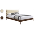 Meridian Furniture Arielle Cream Vegan Leather Upholstered Full Bed
