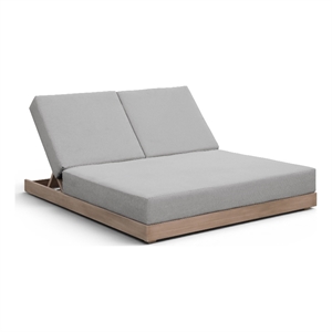Meridian Furniture Solace Grey Performance Fabric Patio Double Lounge Chair
