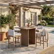 Meridian Furniture Solace Natural Acacia Wood Outdoor Patio Bar Table