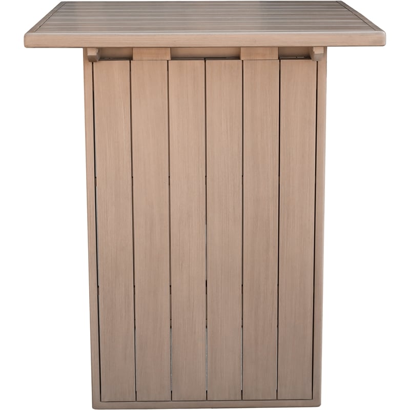 Meridian Furniture Solace Natural Acacia Wood Outdoor Patio Bar Table