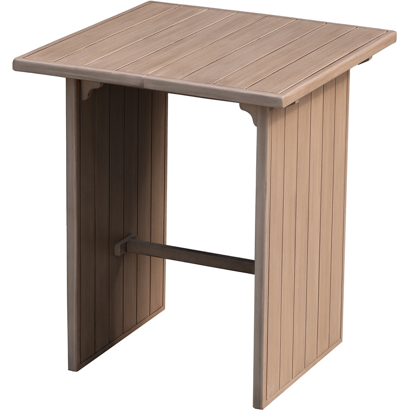 Meridian Furniture Solace Natural Acacia Wood Outdoor Patio Bar Table