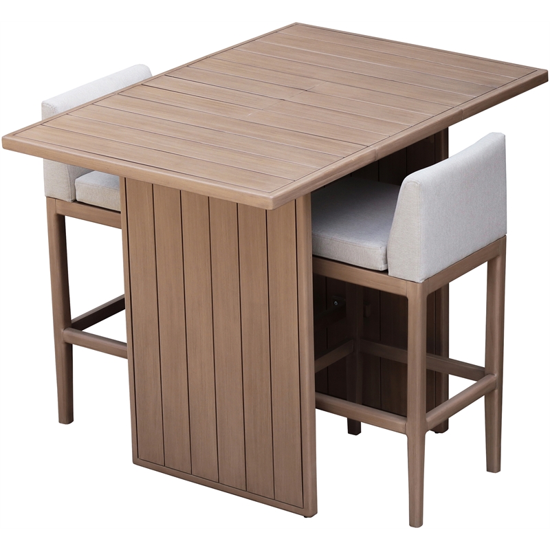 Meridian Furniture Solace Natural Acacia Wood Outdoor Patio Bar Table