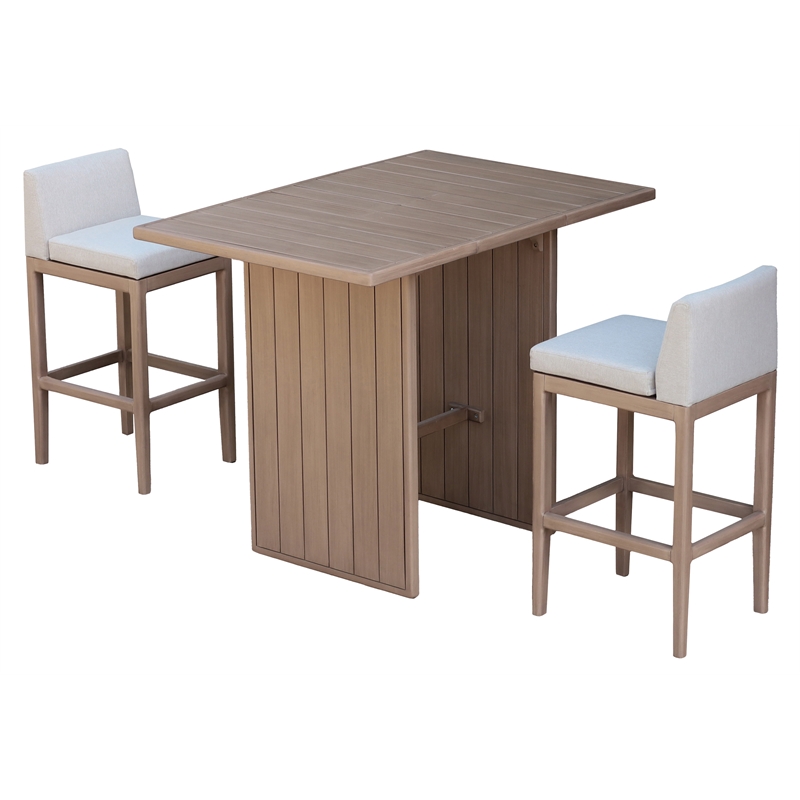 Meridian Furniture Solace Natural Acacia Wood Outdoor Patio Bar Table