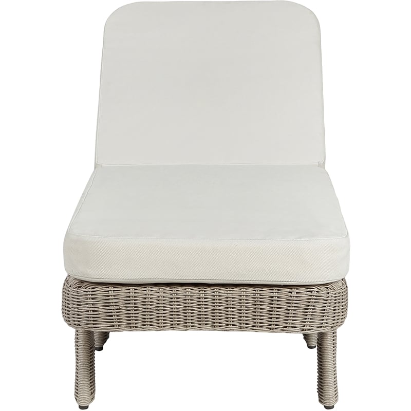 Meridian Furniture Sandbay Cream Water Resist Fabric Patio Lounge Chair