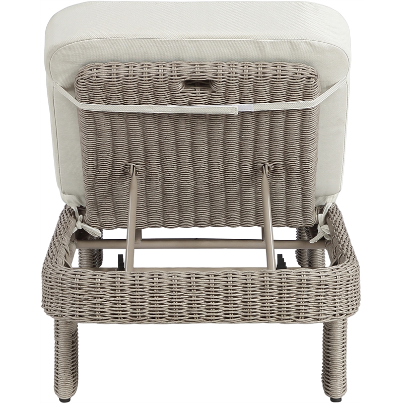 Meridian Furniture Sandbay Cream Water Resist Fabric Patio Lounge Chair