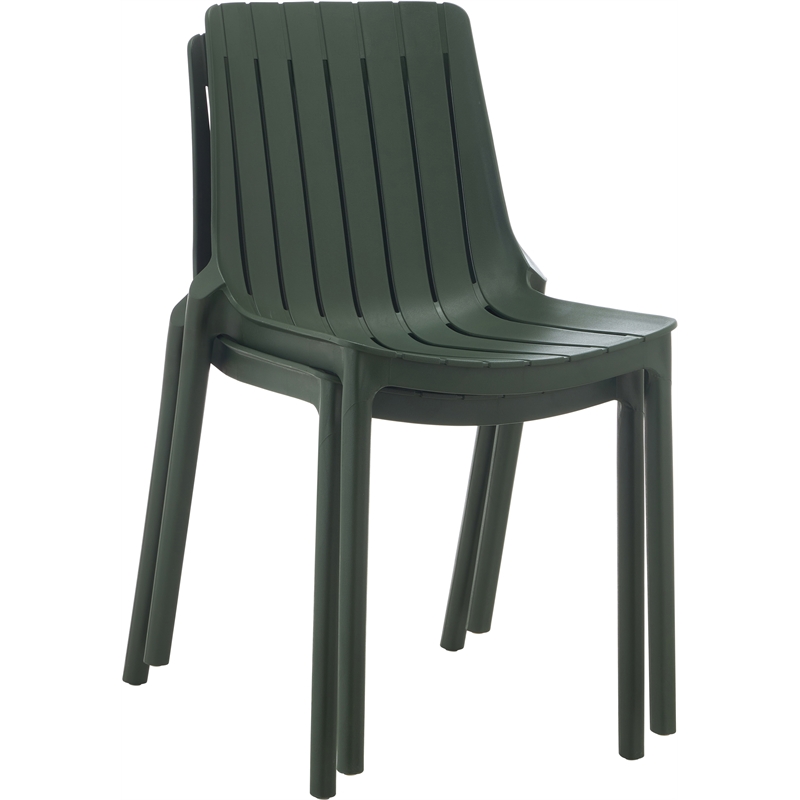 Meridian Furniture Marilla Green Polypropylene Patio Dining Chair (Set of 4)