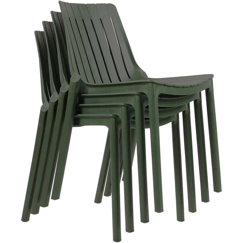Meridian Furniture Marilla Green Polypropylene Patio Dining Chair (Set of 4)