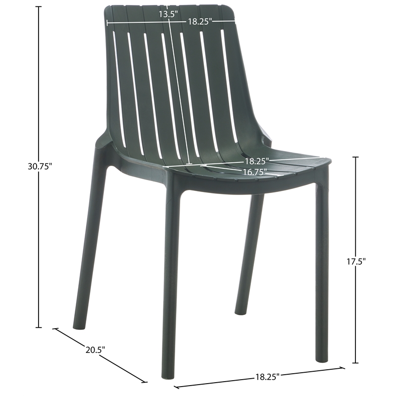 Meridian Furniture Marilla Green Polypropylene Patio Dining Chair (Set of 4)