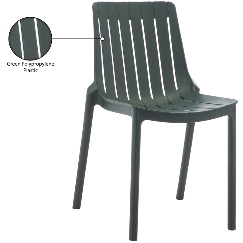 Meridian Furniture Marilla Green Polypropylene Patio Dining Chair (Set of 4)