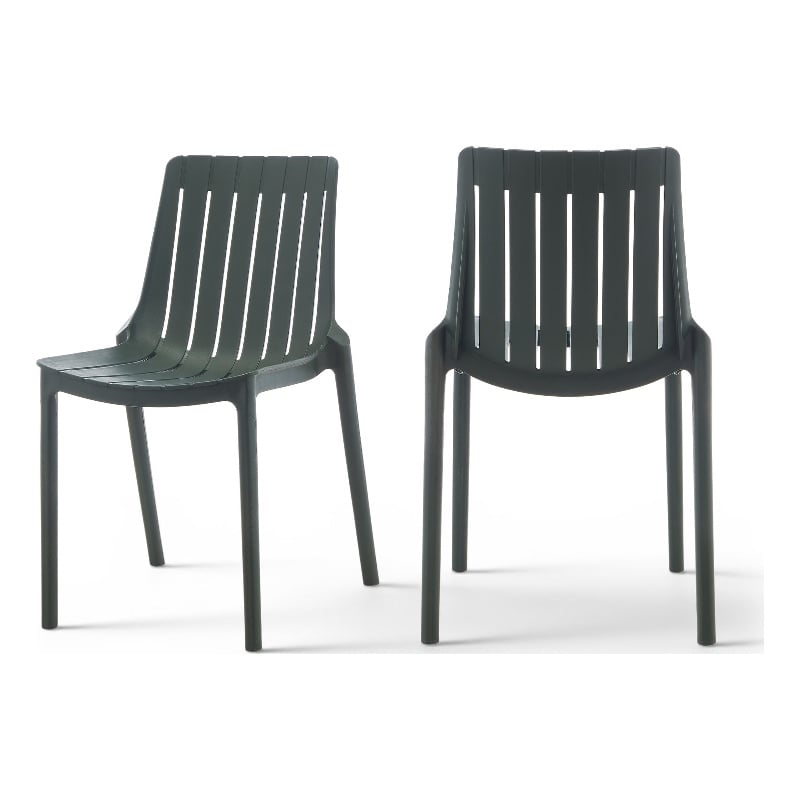 Meridian Furniture Marilla Green Polypropylene Patio Dining Chair (Set of 4)