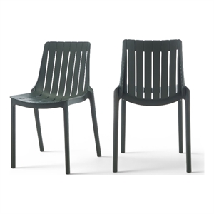 Meridian Furniture Marilla Green Polypropylene Patio Dining Chair (Set of 4)