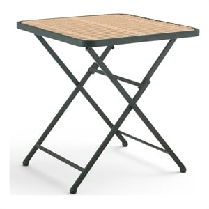 Meridian Furniture Marilla 27.75&quot Green / Natural Iron Outdoor Dining Table