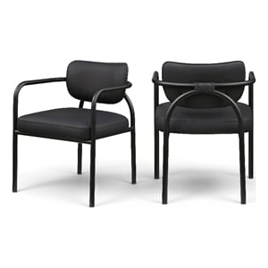 Meridian Furniture Serava Black Vegan Leather Dining Chair (Set of 2)