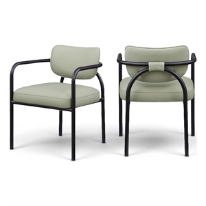 Meridian Furniture Serava Mint Vegan Leather Dining Chair (Set of 2)