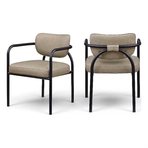 Meridian Furniture Serava Taupe Vegan Leather Dining Chair (Set of 2)
