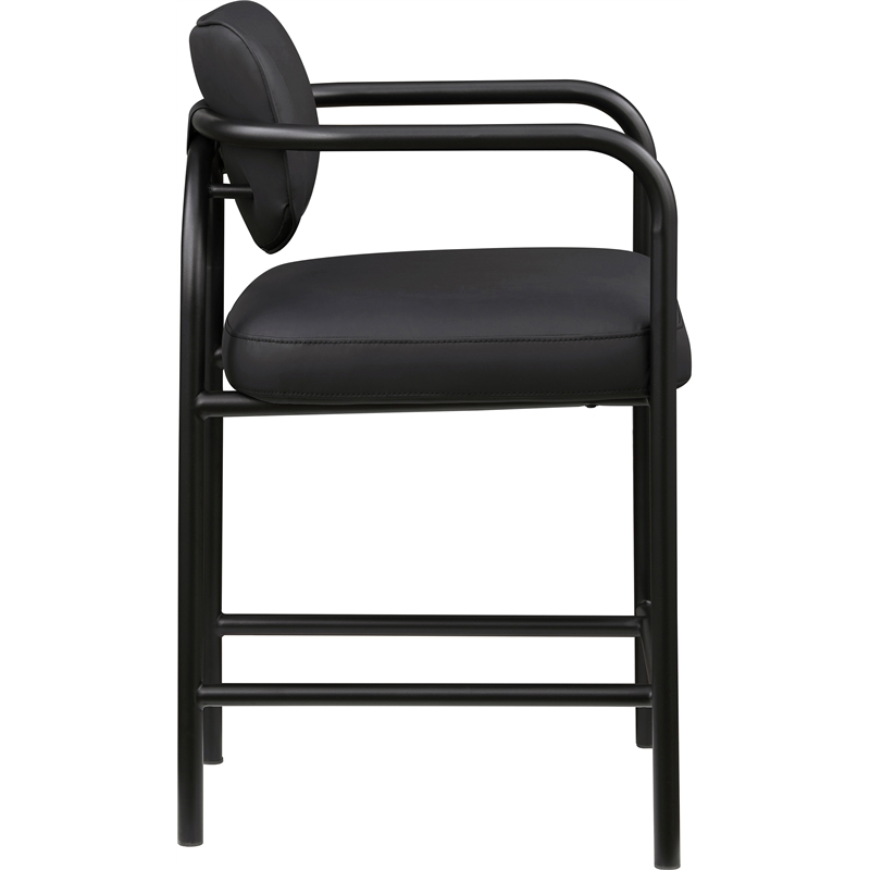 Meridian Furniture Serava Black Vegan Leather Upholstered Counter Stool