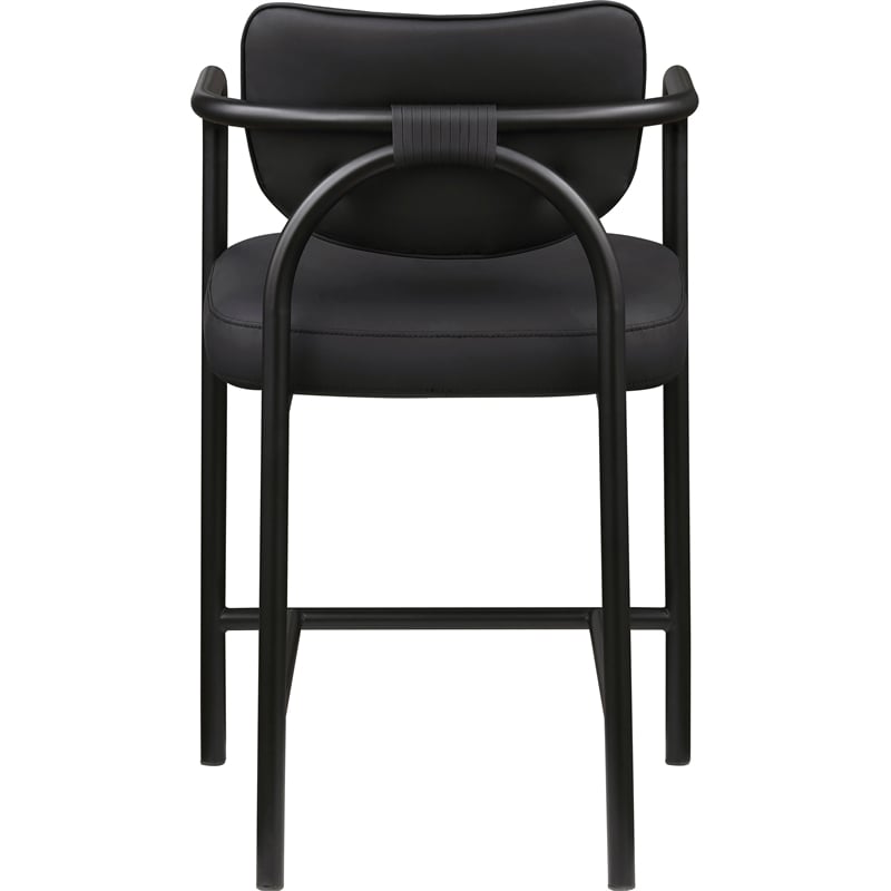 Meridian Furniture Serava Black Vegan Leather Upholstered Counter Stool