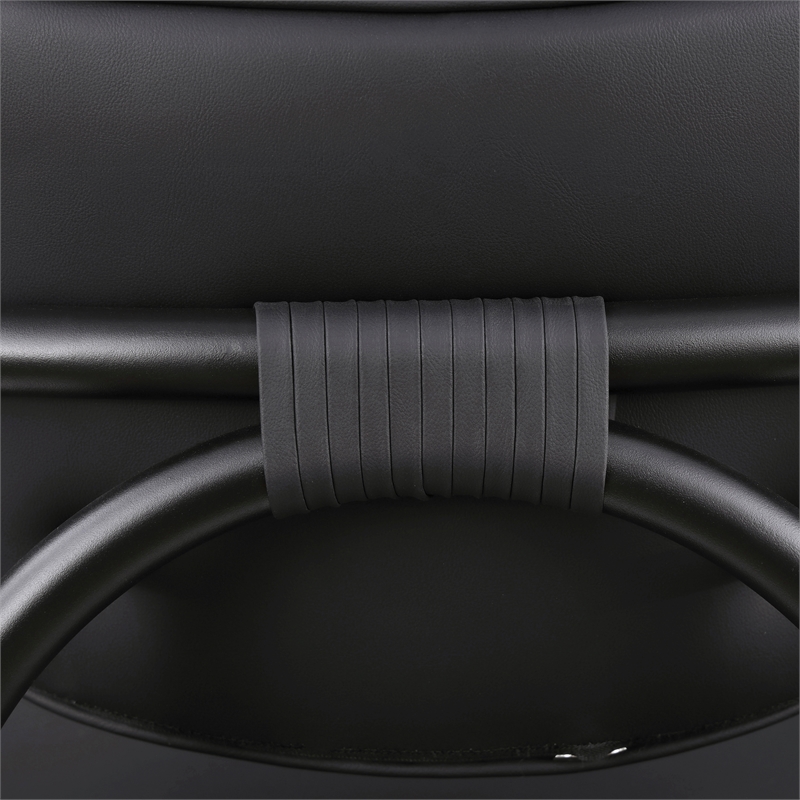 Meridian Furniture Serava Black Vegan Leather Upholstered Counter Stool