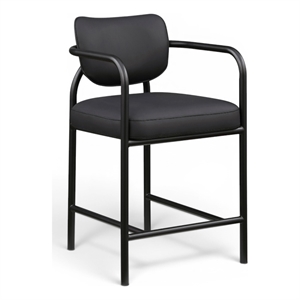 Meridian Furniture Serava Black Vegan Leather Upholstered Counter Stool