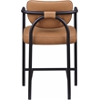 Meridian Furniture Serava Cognac Vegan Leather Upholstered Counter Stool