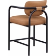 Meridian Furniture Serava Cognac Vegan Leather Upholstered Counter Stool