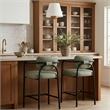 Meridian Furniture Serava Green Vegan Leather Upholstered Counter Stool