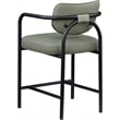 Meridian Furniture Serava Green Vegan Leather Upholstered Counter Stool
