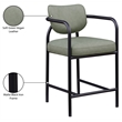 Meridian Furniture Serava Green Vegan Leather Upholstered Counter Stool
