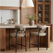 Meridian Furniture Serava Taupe Vegan Leather Upholstered Counter Stool