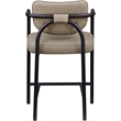 Meridian Furniture Serava Taupe Vegan Leather Upholstered Counter Stool
