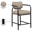 Meridian Furniture Serava Taupe Vegan Leather Upholstered Counter Stool