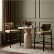 Meridian Furniture Serava Beige Vegan Leather Upholstered Bar Stool