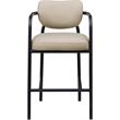 Meridian Furniture Serava Beige Vegan Leather Upholstered Bar Stool