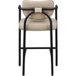 Meridian Furniture Serava Beige Vegan Leather Upholstered Bar Stool