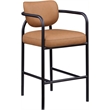 Meridian Furniture Serava Cognac Vegan Leather Upholstered Bar Stool