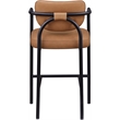 Meridian Furniture Serava Cognac Vegan Leather Upholstered Bar Stool