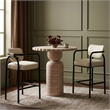 Meridian Furniture Serava Cream Vegan Leather Upholstered Bar Stool