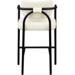 Meridian Furniture Serava Cream Vegan Leather Upholstered Bar Stool