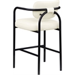 Meridian Furniture Serava Cream Vegan Leather Upholstered Bar Stool