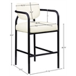Meridian Furniture Serava Cream Vegan Leather Upholstered Bar Stool