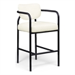 Meridian Furniture Serava Cream Vegan Leather Upholstered Bar Stool