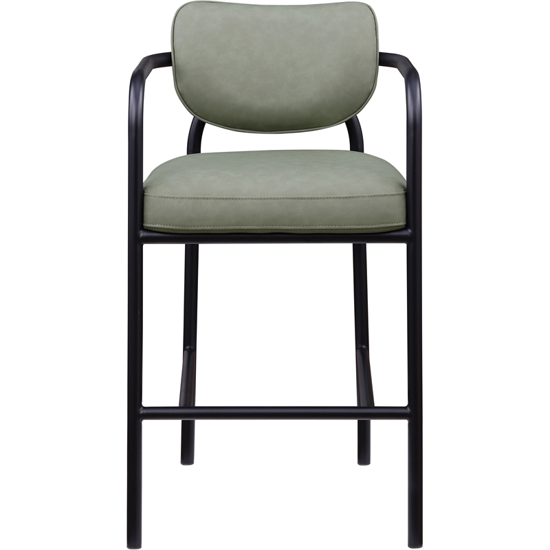 Meridian Furniture Serava Green Vegan Leather Upholstered Bar Stool