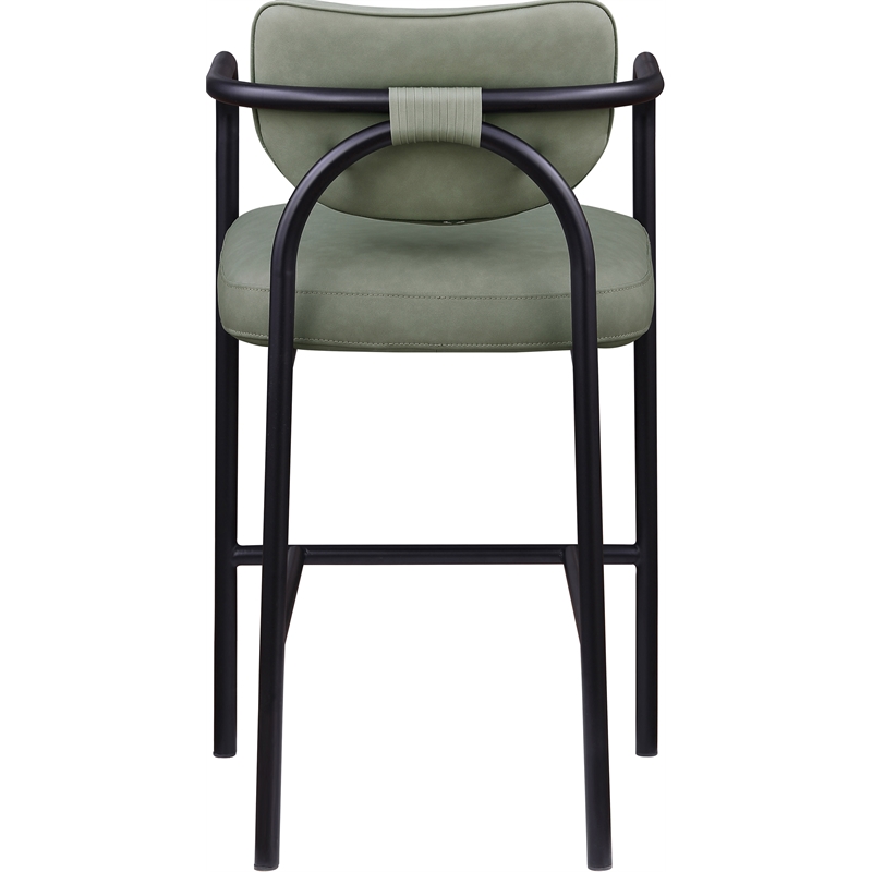 Meridian Furniture Serava Green Vegan Leather Upholstered Bar Stool