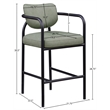 Meridian Furniture Serava Green Vegan Leather Upholstered Bar Stool