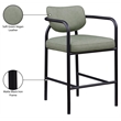 Meridian Furniture Serava Green Vegan Leather Upholstered Bar Stool