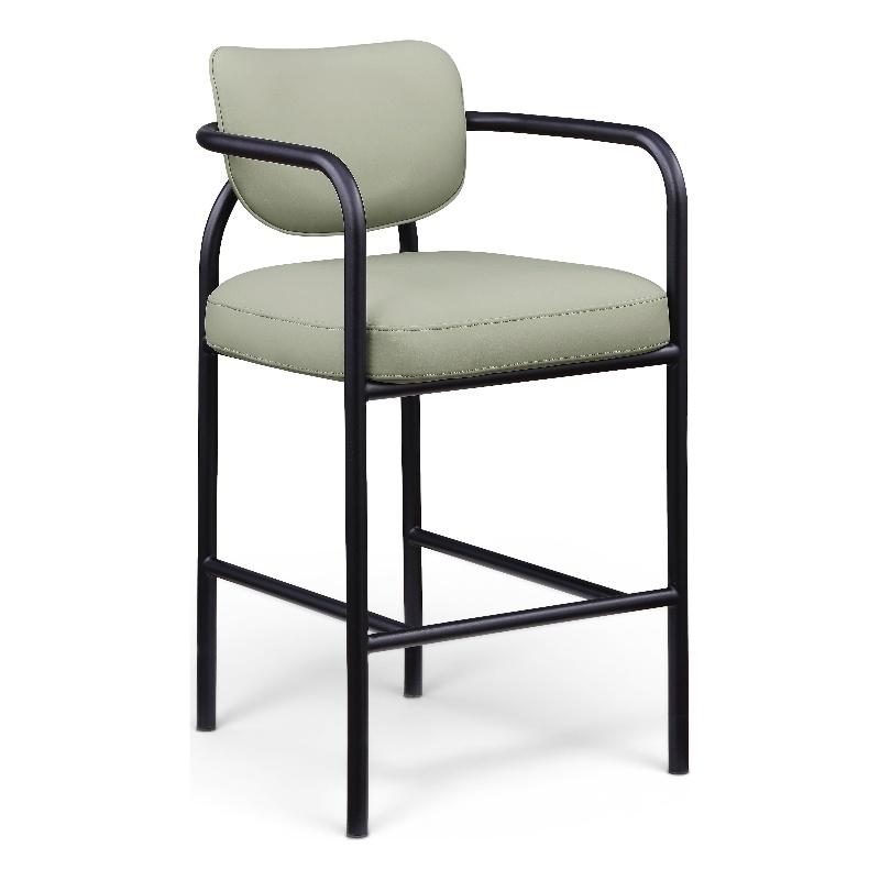 Meridian Furniture Serava Mint Vegan Leather Upholstered Bar Stool